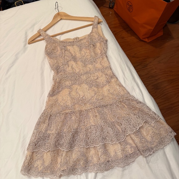 Exclusive Couture Mini Lace Silk Dress - Picture 6 of 8